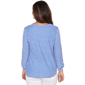 Womens Ruby Rd. Must Haves I Long Sleeve V Neck Stripe Blouse - image 2
