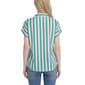 Petite NY Collection Short Sleeve Tie Front Stripe Blouse - image 2
