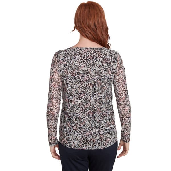 Petite Skye''s The Limit At Leisure Long Sleeve Mesh Blouse