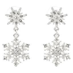 Silver-Plated Snowflake Post Earrings