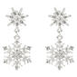 Silver-Plated Snowflake Post Earrings - image 2