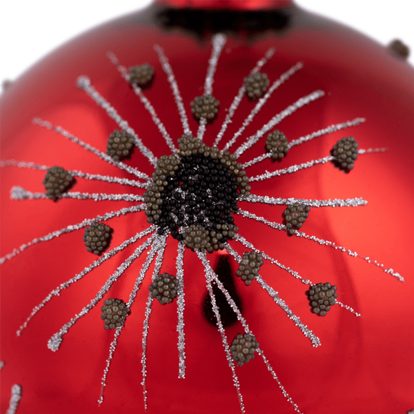 Northlight Glittered Starburst Christmas Glass Ball Ornament