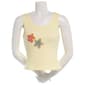 Juniors No Comment Corner Beaded Applique Rib Tank Top -Anise - image 1