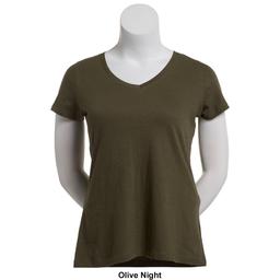 Petite Architect® Short Sleeve Slub V-Neck Tee