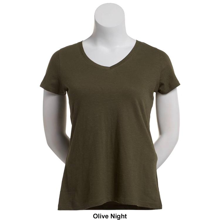 Petite Architect® Short Sleeve Slub V-Neck Tee
