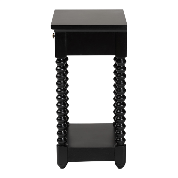Baxton Studio Terentia Nightstand with Bobbin Legs