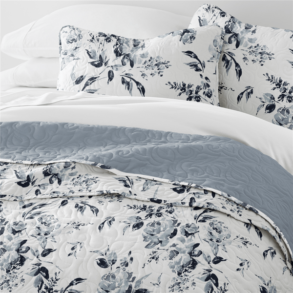 Soft Essentials Ultra Soft Rose Garden Reversible Quilt Set