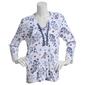 Petite Hasting & Smith 3/4 Sleeve Crochet Yoke Tee - image 1