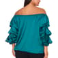 Plus Size MSK 3/4 Lantern Sleeve Solid Tie Waist Blouse - image 1