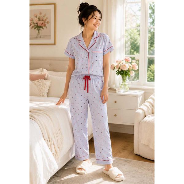 Womens Dreaming of Jules Short Sleeve Heart Pajama Set
