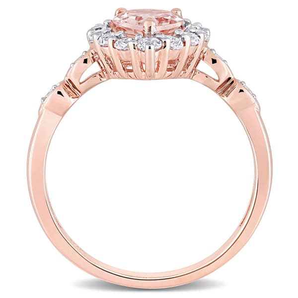 Gemstone Classics&#8482; 10kt. Rose Gold Teardrop Halo Ring