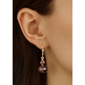 1928 Gold-Tone Rondell Purple Crystal Drop Leverback Earrings - image 2