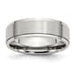 Mens Gentlemen's Classics&#40;tm&#41; Stainless Steel Ridged Edge 7mm Band - image 1