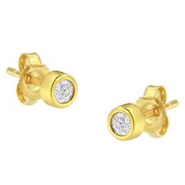 Diamond Classics&#40;tm&#41; Yellow Gold Diamond Bezel Stud Earrings