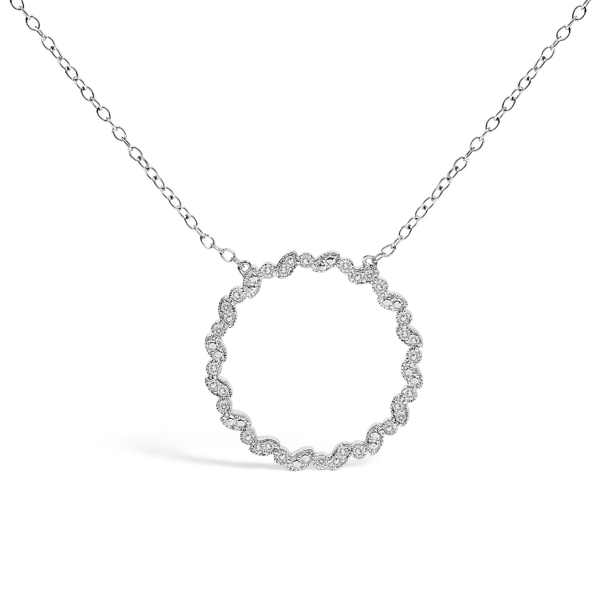 Haus of Brilliance Lab-Grown Diamond Love Circle Pendant Necklace - image 
