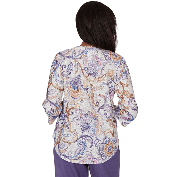 Womens Alfred Dunner Grand Bazaar 3/4 Sleeve Floral Blouse