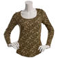 Juniors Wallflower Long Sleeve Paisley Rib Scoop Neck Tee- Leaf - image 2