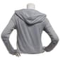 Juniors No Comment Fleece Back Twill Zip Hoodie- Grey - image 3