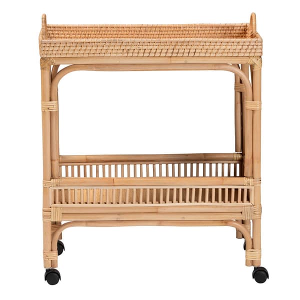 bali & pari Lombok Modern Bohemian Natural Rattan Wine Cart