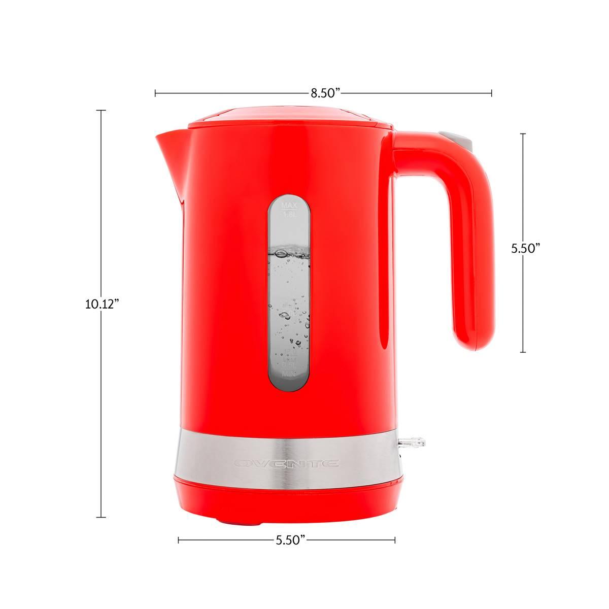 Ovente 1.8 Liter Electric Kettle w/ ProntoFill™ Lid - Red