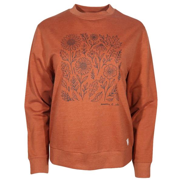 Womens Mountain & Isles Floral Graphic Crewneck Sweatshirt