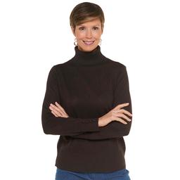 Womens Retrology Long Button Sleeve Turtleneck Sweater