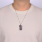 Mens Lynx Stainless Steel Dog Tag Pendant Necklace - image 2