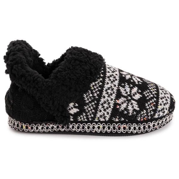 Womens MUK LUKS® Magdalena Slippers - Black Cable