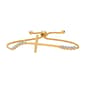 Gold Plated Diamond Accent Adjustable Cross Bracelet - image 1