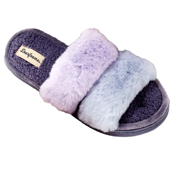 Womens Dearfoams Sapphire Color Blocked Slide Slippers