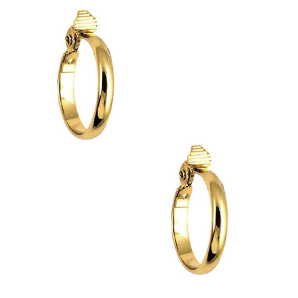 Anne Klein Gold Band Hoop Clip On Earrings - image 