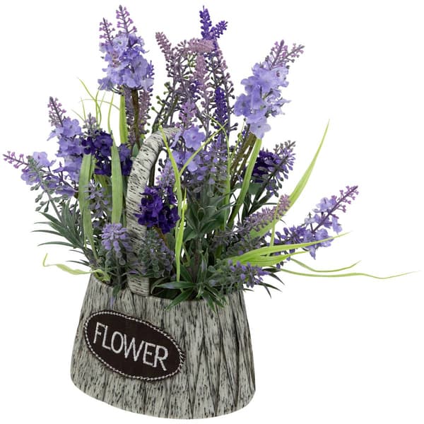 Northlight Seasonal Artificial Lavender Bouquet in Spring Basket