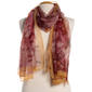 Womens Renshun Muted Floral Oblong Scarf - Red/Brown - image 1