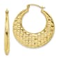 Gold Classics(tm) 10kt. Polished Textured Hoop Earrings - image 1