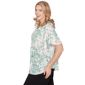 Plus Size Emaline Seabreeze Essence Flutter Sleeve Leaf Blouse - image 4