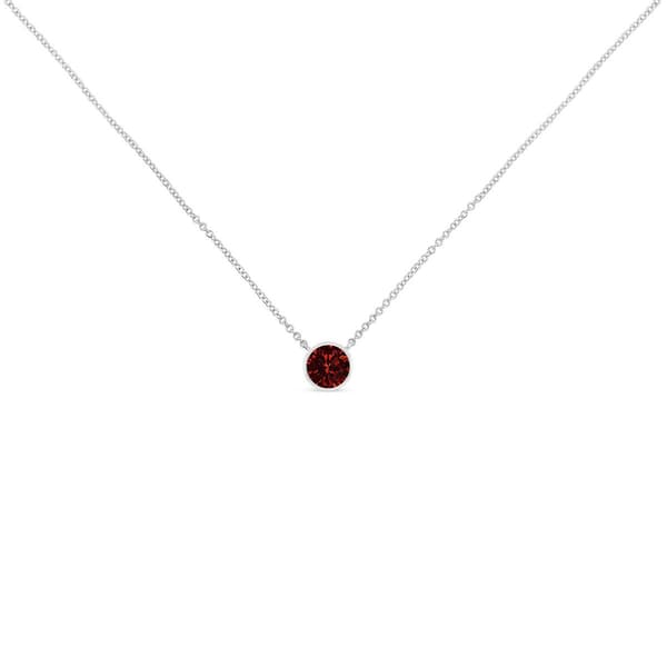 Haus of Brilliance Sterling Silver Red Garnet Pendant Necklace