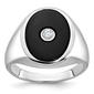 Mens Gentlemens Classics(tm) 14kt. White Gold Round Onyx Ring - image 1