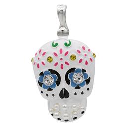 Wearable Art Multi-Color Crystal Skull Enhancer Pendant