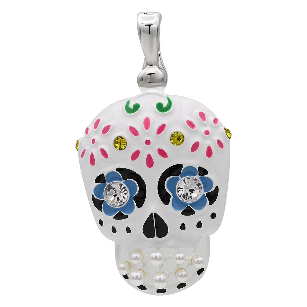 Wearable Art Multi-Color Crystal Skull Enhancer Pendant
