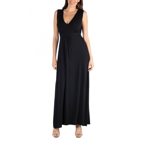 Womens 24/7 Comfort Apparel Sleeveless Maxi Dress With Belt