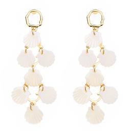 Ashley Cooper(tm) Gold Metal White Shell Dangle Earrings