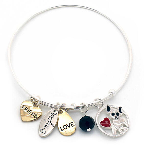 Symbology Gold & Silver-Tone French Bulldog Bracelet - image 