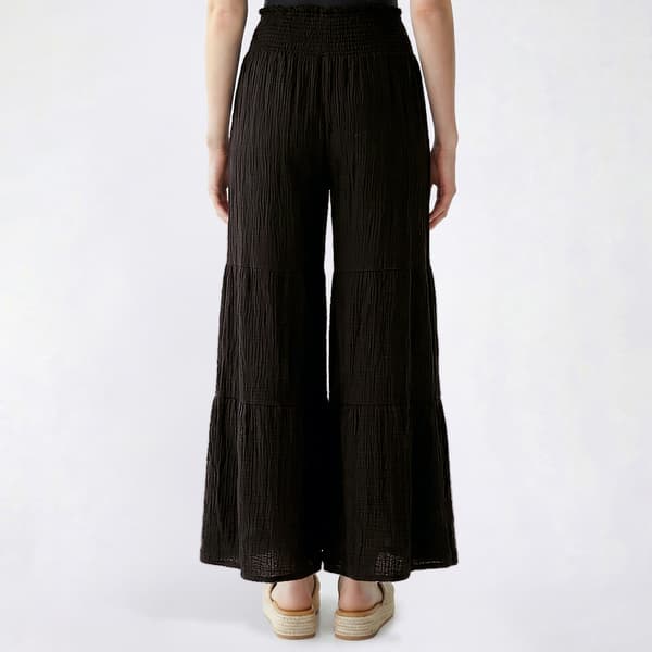 Juniors Jolie & Joy Bubble Gauze Tier Smock Waist Palazzo Pants