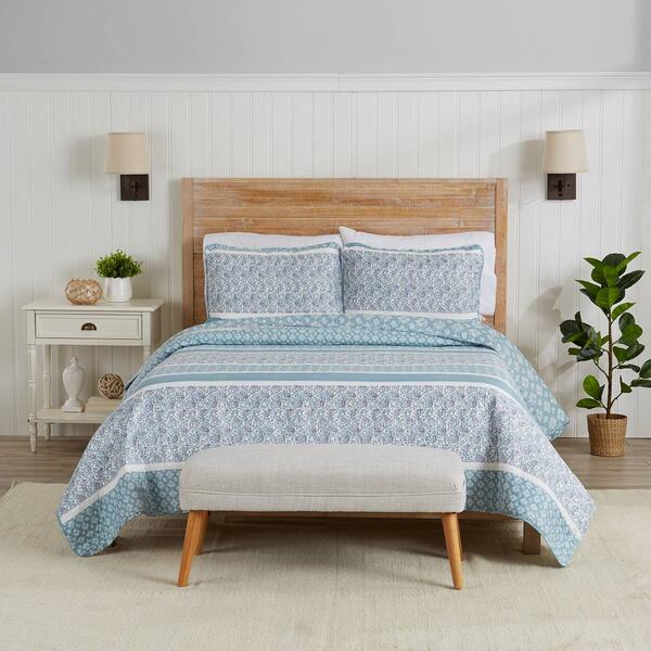 FreshFolds 3pc. Paisley Floral Reversible Bedspread Quilt Set - image 