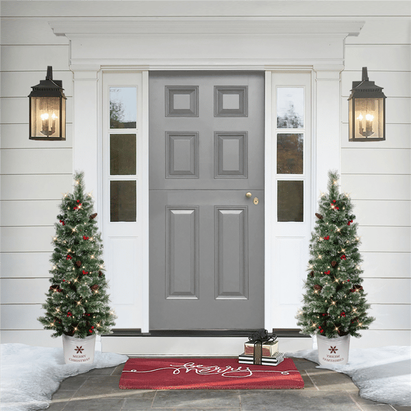 Puleo International 4.5ft. Pre-Lit Potted Pine Christmas Tree
