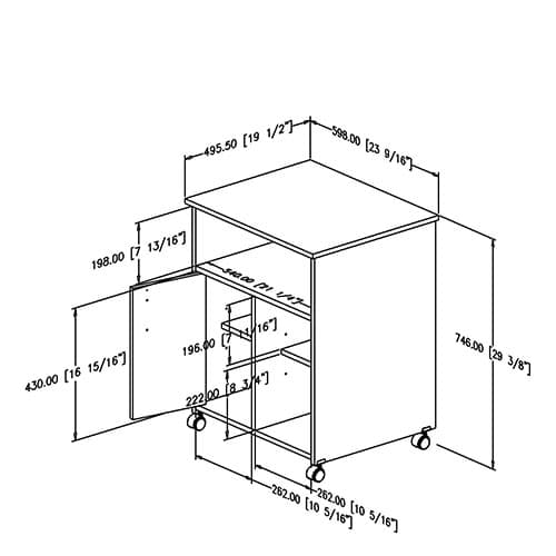 South Shore Axess Printer Stand - Chocolate