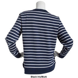 Womens Hasting & Smith Long Sleeve Striped French Terry Top