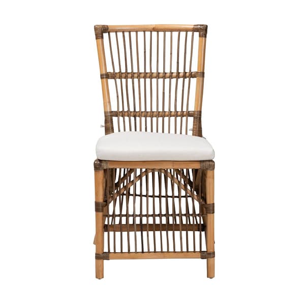 Baxton Studio Kim Bohemian Natural Brown Rattan Dining Chair