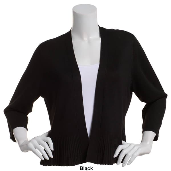 Womens 89th & Madison 3/4 Sleeve Solid Cropped Cardigan