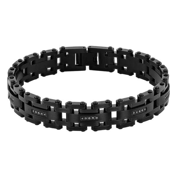 Mens Gentlemen&#8217;s Classics&#8482; Black Stainless Steel Link Bracelet